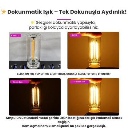 Retro Lamp - Dokunmatik Parlaklık Ayarlı Akıllı Ampul